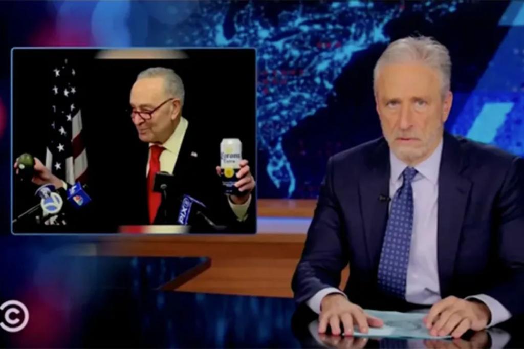 Jon Stewart asks Democrats to stop 'trotting schumer out' to oppose Trump after avocado, beer response to tariffs